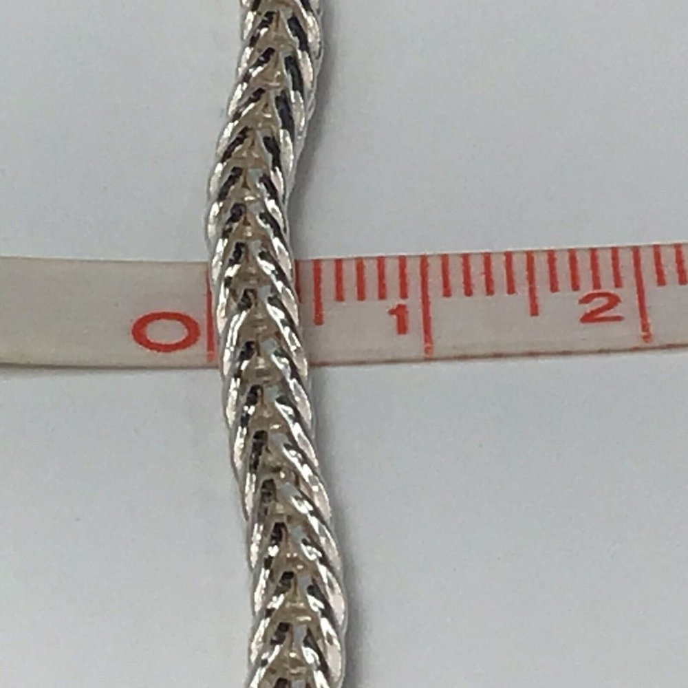 Sterling Silver Bracelet Solid Wheat Chain 9” 4mm… - image 5